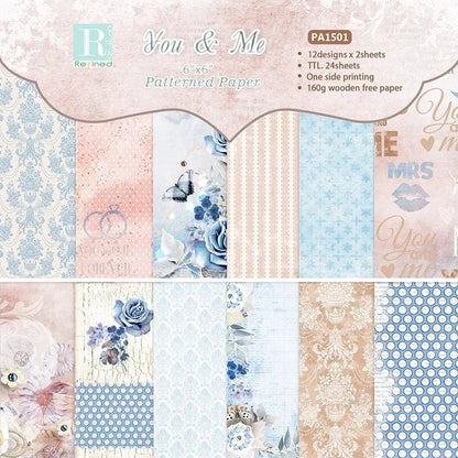 Flower 24 Sheets Craft Paper Pads | Cutting Dies Art Background for Origami Scrapbooking Card Making