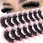 5-8 Pairs Natural Russian Striped Mink Lashes | 3D Volume Wavy False Eyelash Extensions