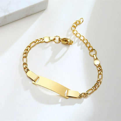 Baby Kids Bracelet, Stainless Steel Chain Bracelet Adjustable Link without Name,Girl Boy Children Birthday Gift