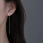 Ventfille 925 Sterling Silver Star Drop Earrings for Women | Simple Tassel Chain Office Jewelry