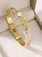 1pieces/set women's wedding jewelry party holiday Valentine's Day gift stainless steel bracelet plated with 18K gold bracelet