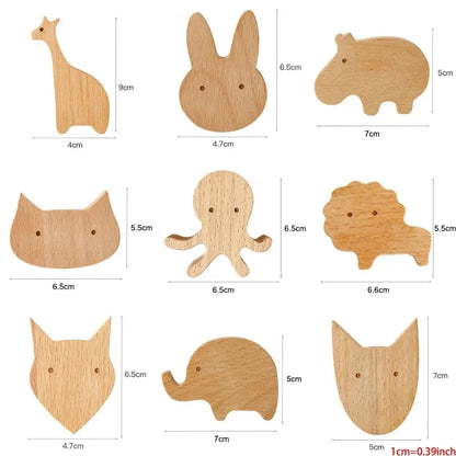Wooden Animal Hook | Cute Wall Mounted Coat and Key Holder