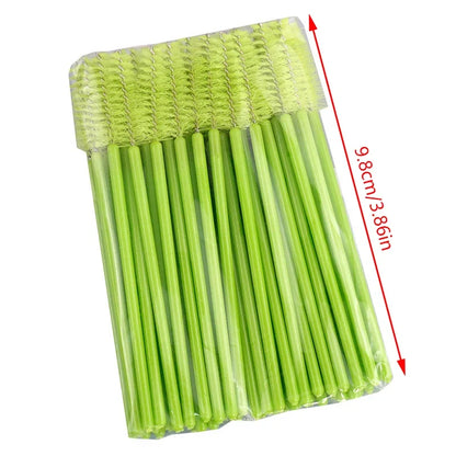 Disposable Eyelash Brushes 50 Pack | Mascara Wands Applicator Spoolies for Lash Extensions