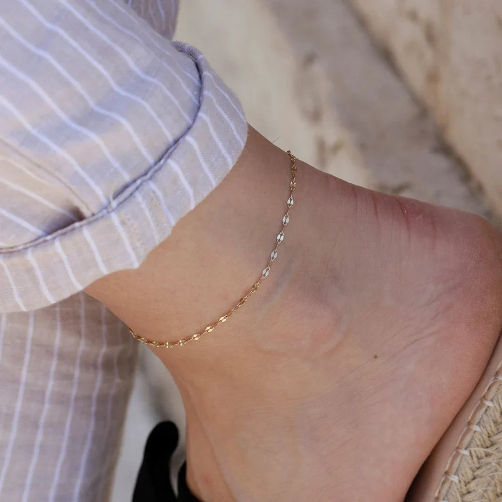Stainless Steel Fish Lips Chain Anklet For Women Summer Beach Foot Jewelry On The Leg Minimalist Anklets Female