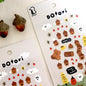 Cute Squirrel Acorn Stickers | Kawaii Paper Stickers for Scrapbooking and Journaling