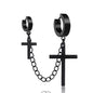 Punk Cross Pendant Clip Earring | Unisex Metal Chain Tassel Ear Cuff