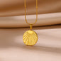 Stainless Steel Sun Sunflower Pendant Necklace For Women Gold Color Round Charm Clavicle Chain Necklaces Fashion Jewelry Gift
