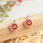 Yupsk Korean Cute Orange Lemon Fruit Stud Earrings for Women Girls Delicate Yellow Cubic Zirconia Fashion Daily Ear Accessories