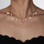 Holiday beach style starfish pendant shell imitation pearl tassel beach element alloy women's necklace