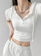 Fashion Hooded T-shirts Women Summer Tight Short Sleeve Y2k Tees Gray Crop Tops Female