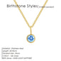 Birthstone Necklace for Woman Stainless Steel 12 Constellation DIY Colourful Zirconia Pendat Birthday Gift Jewelry Wholesale