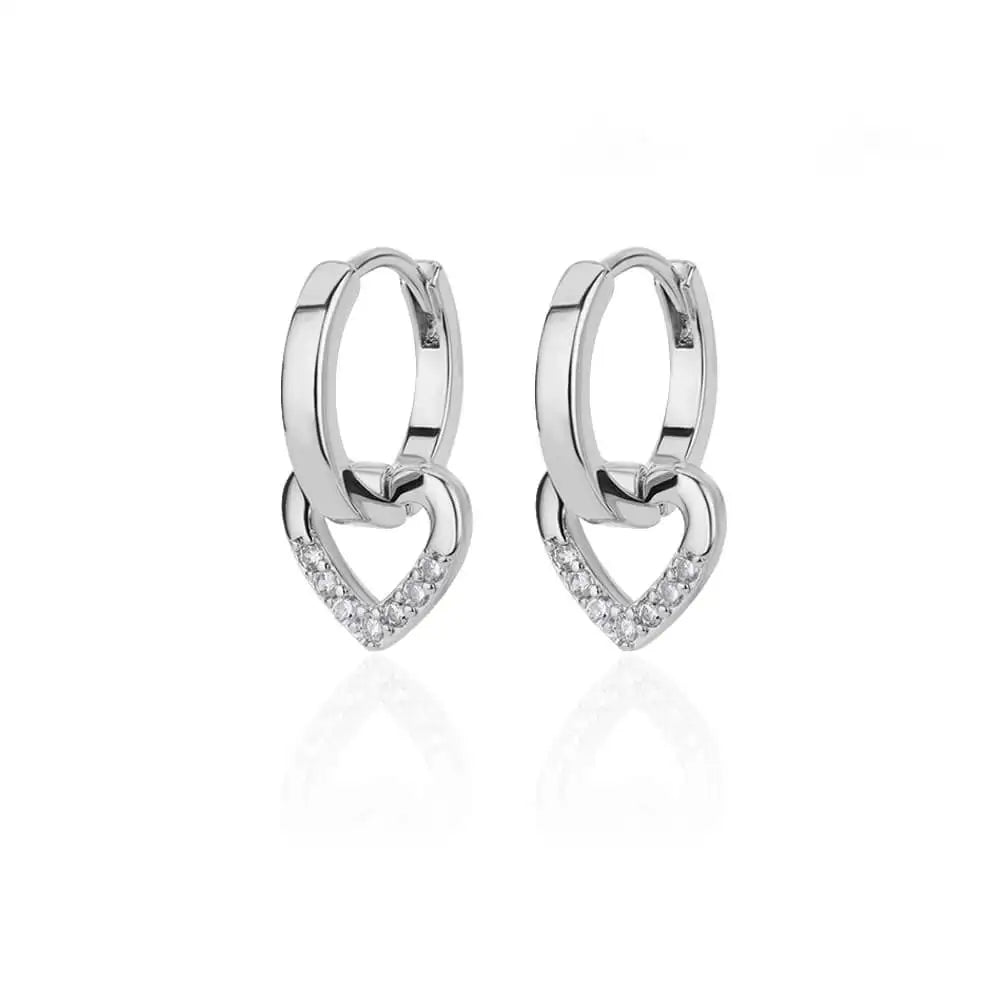 Zircon Heart Pendientes Earring For Women Stainless Steel Gold Color Piercing Earring 2025 Trend Jewelry aretes Accesorios mujer