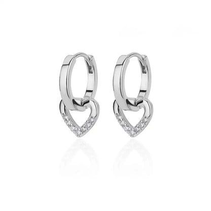 Zircon Heart Pendientes Earring For Women Stainless Steel Gold Color Piercing Earring 2025 Trend Jewelry aretes Accesorios mujer