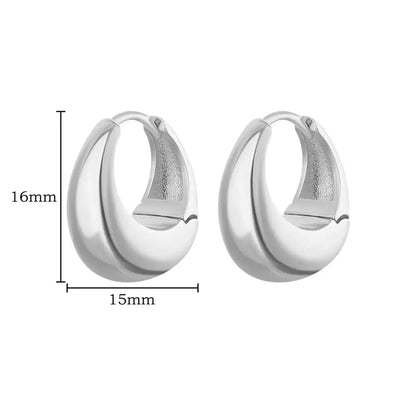 Chunky Drop Hoop Earrings for Women Stainless Steel Gold Color Piercing Earring 2024 Trend New In Trend Jewelry aretes mujer
