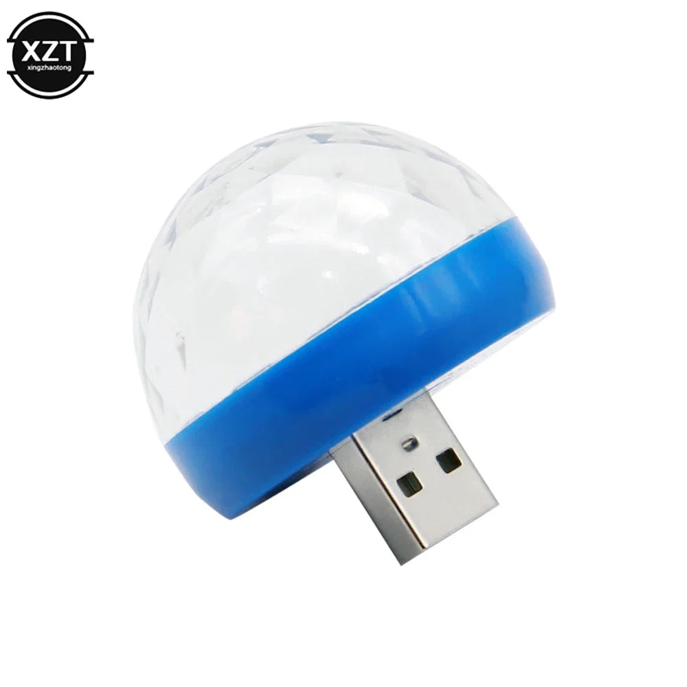 Mini USB RGB Car Atmosphere Light | Music Sync DJ Disco Lamp for Car Home Party