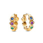 European New Cross Sunflower Gold Color Stud Earrings, Fit Women's Festival Exquisite Charm Jewelry Gifts  925 Silver