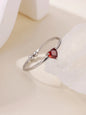 Fashion Zircon Heart Birthstone Rings For Women Stainless Steel Gold Color Birthstone Ring  Aesthetic Wedding Jewelry Gift