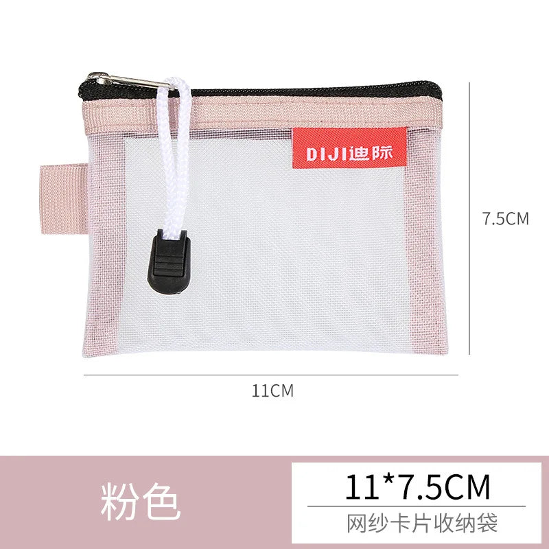 Mini Mesh Zipper Card Pouch | Transparent ID and Credit Card Storage Bag