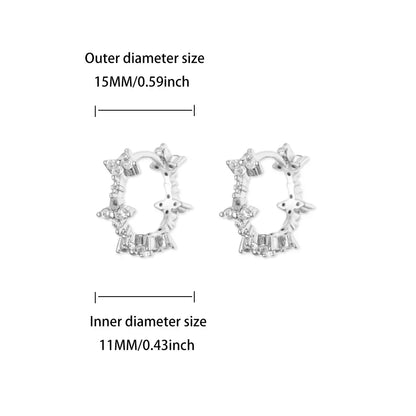 Cute Geometric Hoop Earrings for Women Stainless Steel Gold Color Cross Infinity Earrings 2025 Trend Piercing Wedding Jewelry