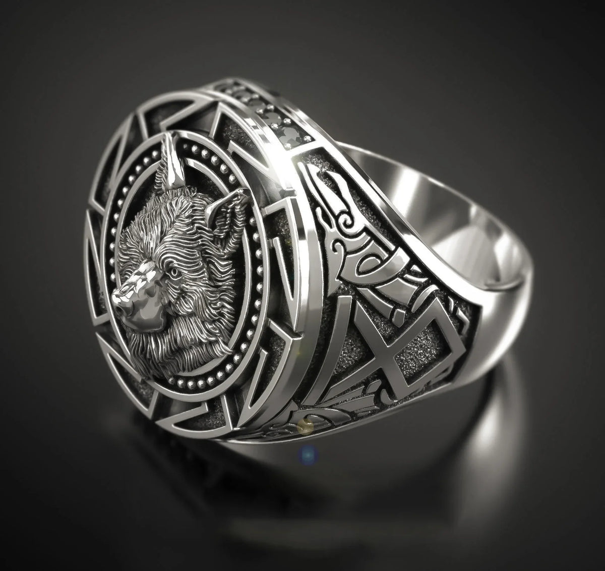 Andara 925 Sterling Silver Ring | Retro Wolf Totem Warrior Ring for Men