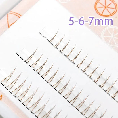 Brown Lashes A Type False Eyelashes 8-12mm | Natural Fairy Lash Clusters for Korean Makeup