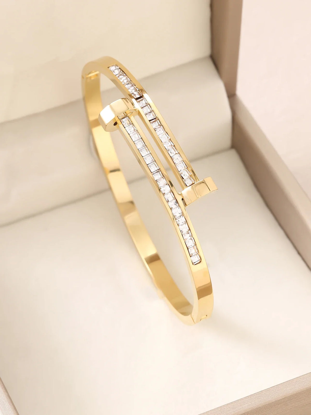 1pieces/set women's wedding jewelry party holiday Valentine's Day gift stainless steel bracelet plated with 18K gold bracelet