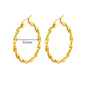 Vintage Round Stainless Steel Hoop Earrings For Women Gold Plated Earring 2023 Trending Statement Ear Jewelry Christmas Gift