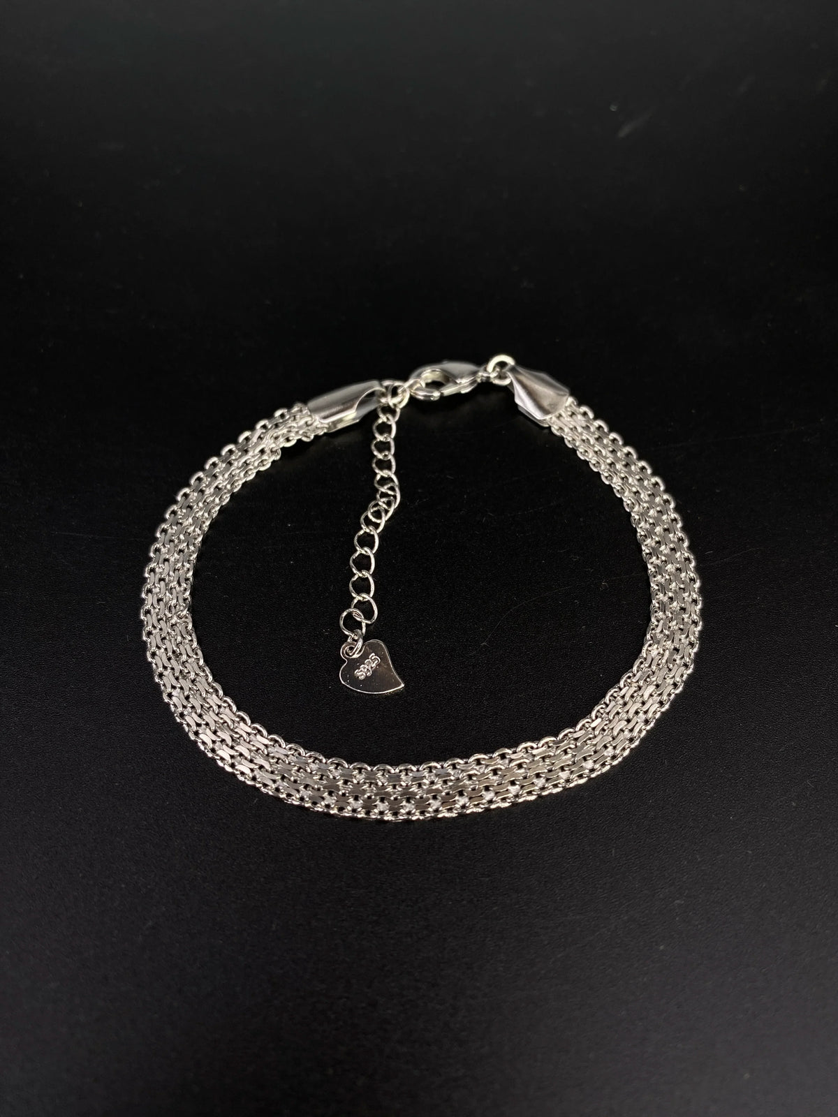 Sterling Silver plated Thai Silver Bracelet for Women Vintage Geometric Heart Love Lucky Punk Jewelry 2023 New Dropship