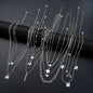 13Pcs/Set Simple Temperament Necklace Set Butterfly Pearl Heart Star Zircon Silver Color Necklace for Women Fashion Jewelry Gift
