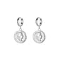 18K Gold Plated Portrait Coin Earrings | Stainless Steel Jesus Cross Dangle Huggie Earrings
