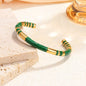Classic stainless steel zircon enamel women's bracelet, high quality waterproof metal bracelet, wedding party jewelry