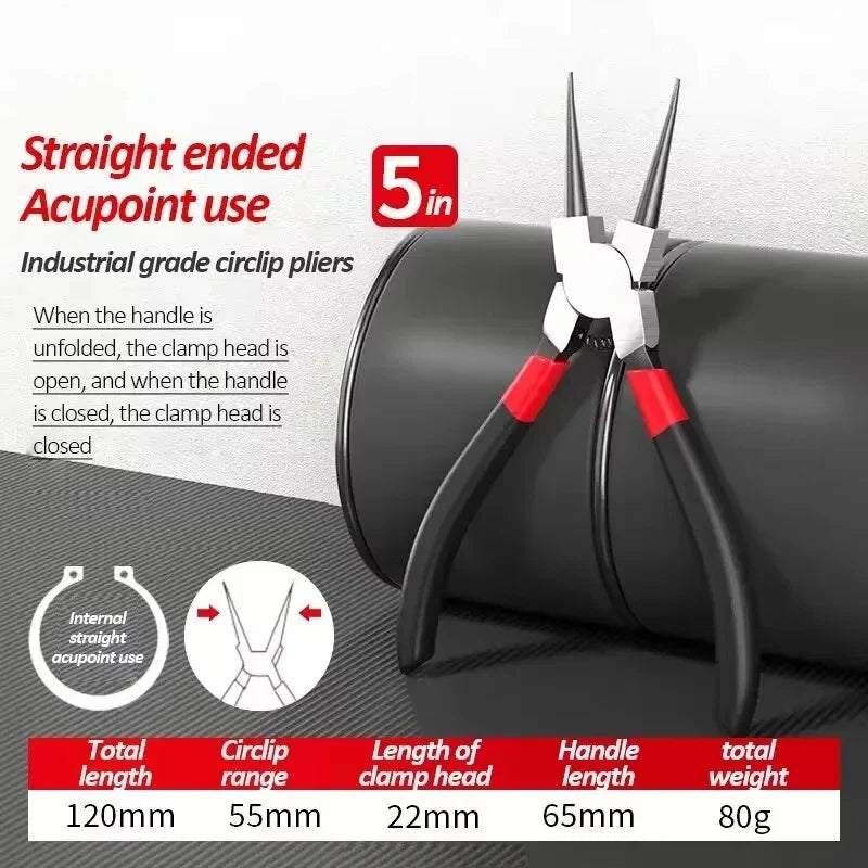 5-In Circlip Pliers | Dual-Purpose Retaining Ring Pliers for Internal and External Snap Rings