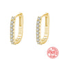 High-quality 925 Sterling Silver Crystal Fashion Circle Hoop Earrings for Woman Wedding Party Gift Street Versatile Jewelry
