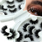 5-8 Pairs Natural Russian Striped Mink Lashes | 3D Volume Wavy False Eyelash Extensions