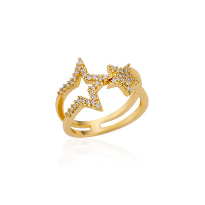 Luxury Rose Flower Zircon Rings For Women Gold Color Stainless Steel Fashion Butterfly Ring 2023 Wedding Aesthetic Jewerly Gift