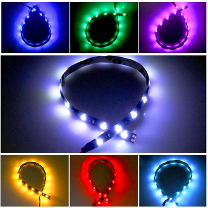 LED Car Strip Light 30cm 12V Waterproof | 2-Pack Neon Atmosphere Lamp for Interior Car Decor
