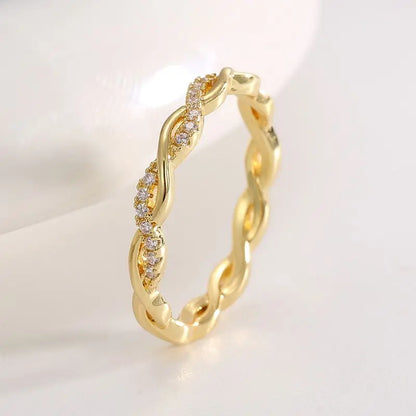 925 Sterling Silve Wedding Band Eternity Rings for Women Brilliant Round Zirconia Thin Elegant Female Fine Jewelry