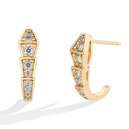 MINTYBOX Snake Moissanite Stud Earrings for Women S925 Sterling Silver Diamond Earring Luxury Engagement Wedding Fine Jewelry