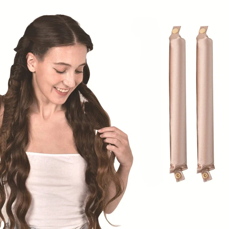 Satin Heatless Hair Curlers | Overnight Flexi Rods for Soft, No-Heat Curls