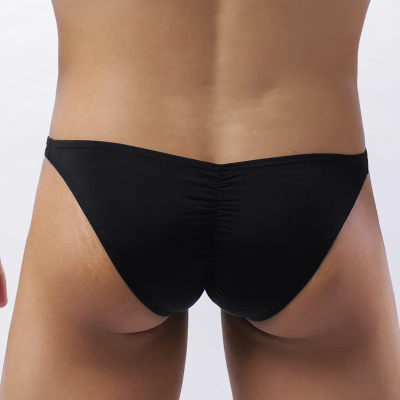 Wrinkle Large Size Briefs High Elastic Ice Silk Man Underwear