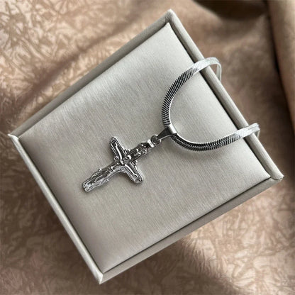 Christian Cross Necklace for Men Women | Stainless Steel Religious Pendant Jewelry