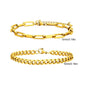 Men's Stainless Steel Chain Bracelets Set | 2pcs Silver Gold Black Twist Rope & Cuban Link