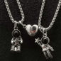 Fashion Spaceman Magnetic Attraction Couple Necklaces Friendship Jewelry Astronaut Magnet Lovers Necklace for Women Men Gift
