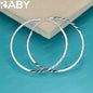 URBABY 925 Sterling Silver 35mm&50mm Big Circle Hoop Earrings For Woman Engagement Party Fashion Charm Jewelry Gift