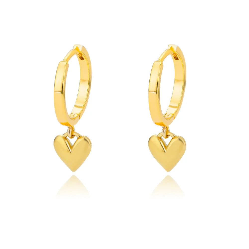 Zircon Heart Pendientes Earring For Women Stainless Steel Gold Color Piercing Earring 2025 Trend Jewelry aretes Accesorios mujer