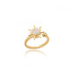 Zircon Flower Shaped Rings For Women Stainless Steel Open Ring Fashion Korean New Wedding Jewerly Gift