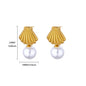 Elegant Imitation Pearl Earrings for Women Stainless Steel Heart Butterfly Shell Drop Earrings Luxury Aesthetic Jewelry Gift