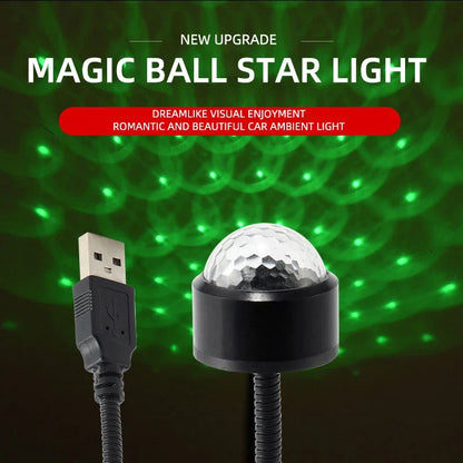 LED Starry Sky Ball Night Light | USB Sound Activated Projector Lamp