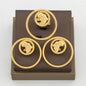 African Gold Color Earrings Ring Jewelry Set for Women Copper Alloy Clip Earrings and Finger Ring 2Pcs Set Weddings Daily Wear