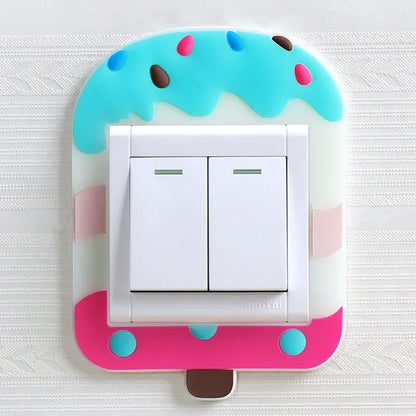 Luminous Silicone Switch Cover | Kawaii Cartoon Animal 3D Sticker for Kids Room